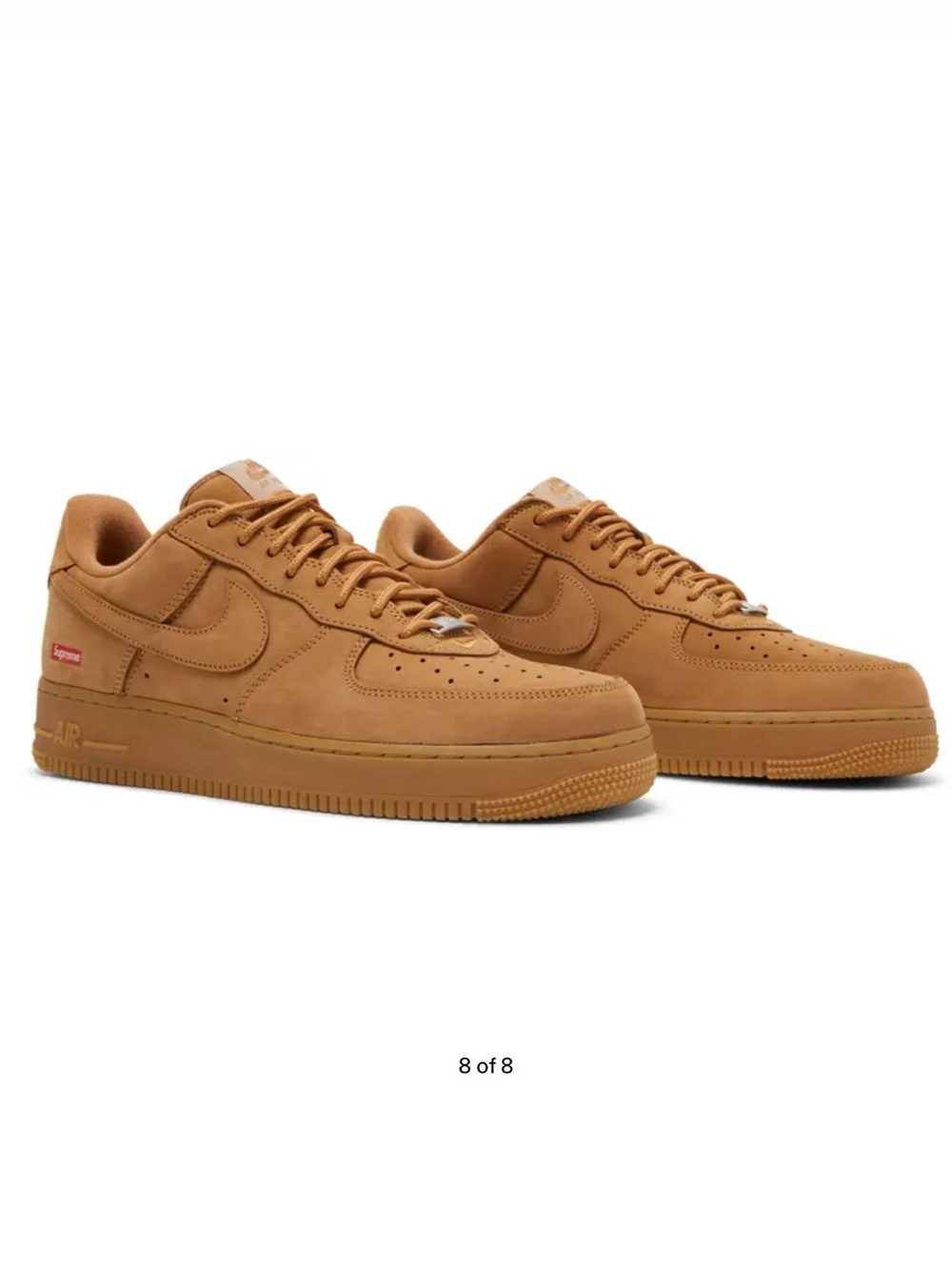 Supreme x Nike Air Force 1 Low SP Wheat Brown Sneakers